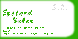 szilard weber business card
