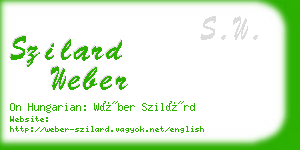 szilard weber business card